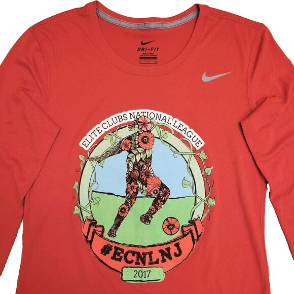 Nike Elite Clubs National League Dri-Fit Red Long Sleeve Women Athletic Top S - Picture 2 of 7